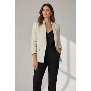 Veronica Beard White One Button Farley Dickey Blazer